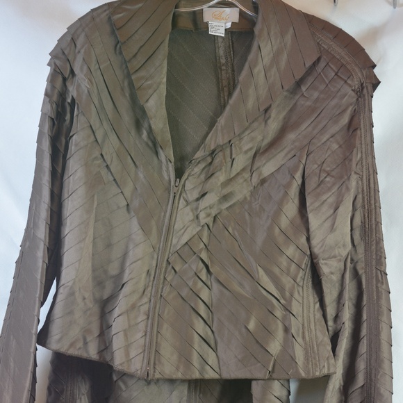 Pleated Jacket/Skirt Set SZ L Style Midnight Velvet - Picture 6 of 10